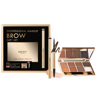 Browit Professional Makeup Brow GIFT SET Eyebrow & Eyeshadow 7 Colors + 1 Wax โปรเฟสชั่นนอลเมคอัพบราวกิ๊ฟเซ็ท บราวอิท พาเลท น้องฉัตร ปก