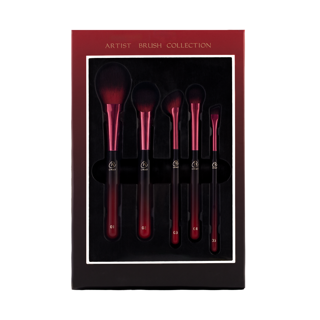 CHAT Artist Brush Collection set 5 ( ฉัตรอาร์ติสท์คอลเลคชั่น เซ็ตแปรงแต่งหน้าน้องฉัตร 5 ชิ้น )