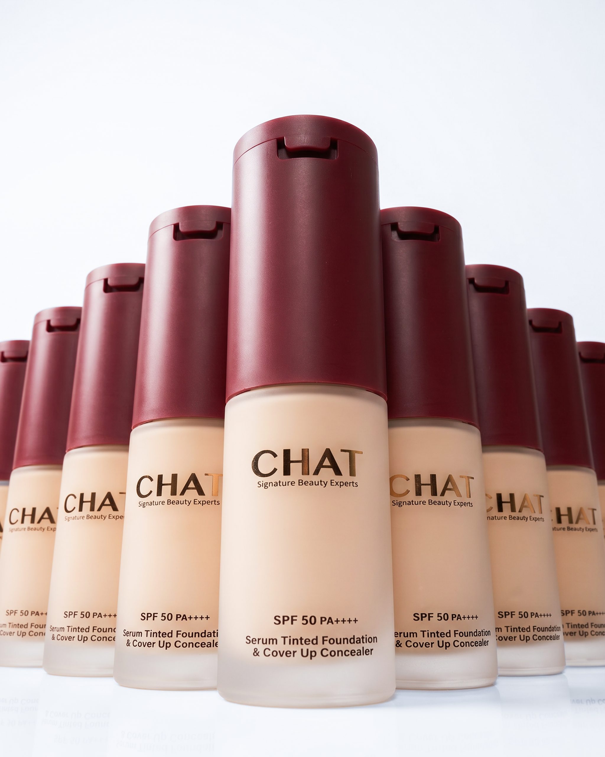 CHAT SERUM TINTED FOUNDATION & COVER UP CONCEALER  (ฉัตรรองพื้นเซรั่มทินท์ แอนด์ คัฟเวอร์อัพคอนซีลเลอร์ )