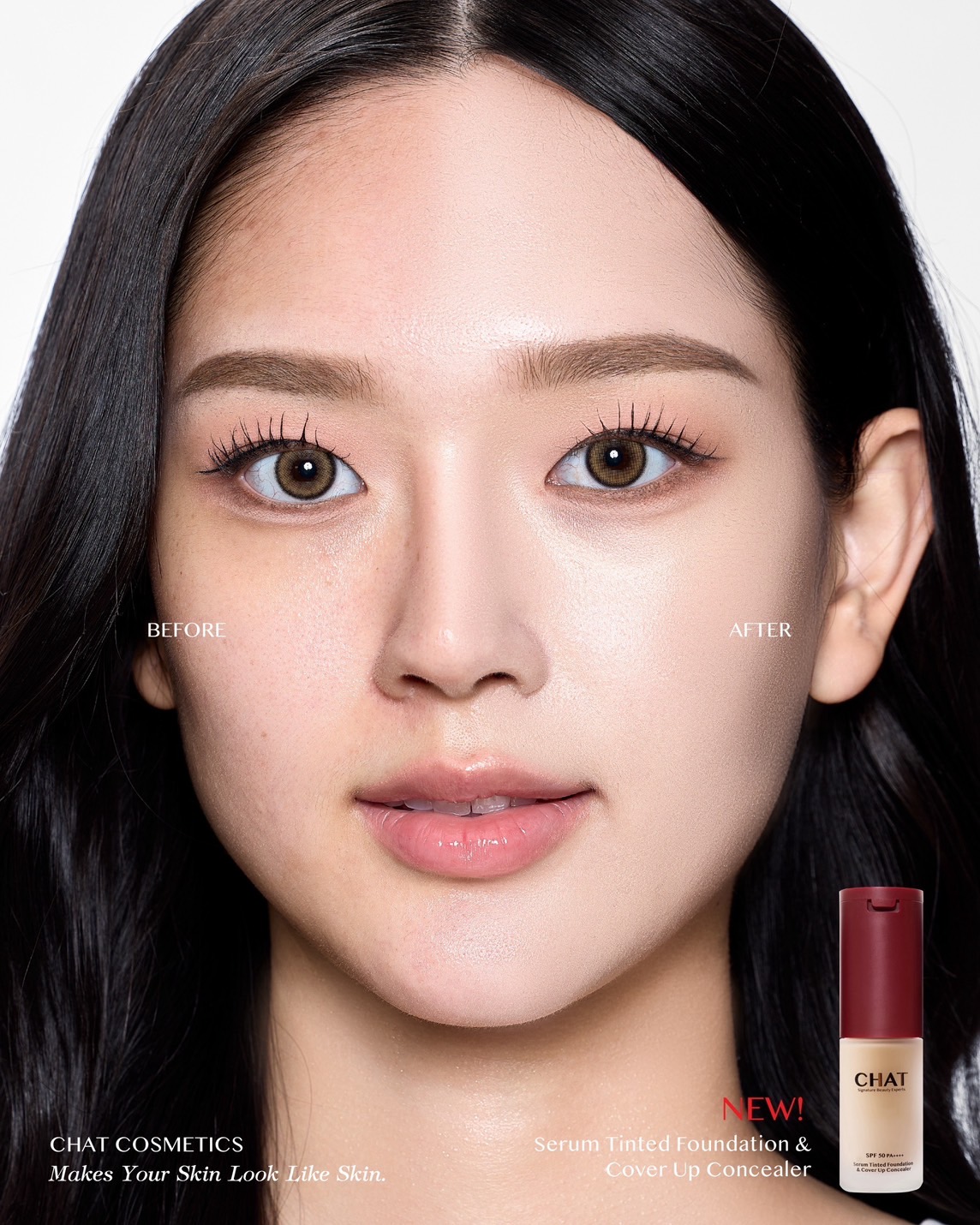 CHAT SERUM TINTED FOUNDATION & COVER UP CONCEALER  (ฉัตรรองพื้นเซรั่มทินท์ แอนด์ คัฟเวอร์อัพคอนซีลเลอร์ )